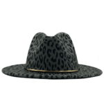 chapeau feutré léopard noir