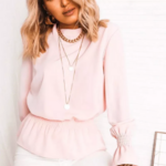 blouse rose dos ouvert noué femme haut pas cher