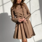robe beige camel velours côtelé femme la selection parisienne