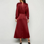 robe longue satin chic rouge femme