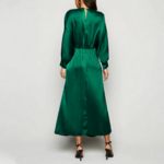 robe longue satin chic verte marine femme tenue noël nouvel an
