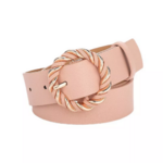 ceinture rose boucle ronde dorée torsadée tendance femme