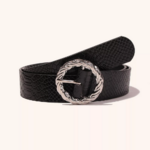 ceinture noire boucle ronde dorée torsadée tendance femme cadeau chic