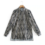 chemisier imprimé zébré noir et blanc chic femme