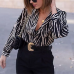 chemisier imprimé zèbre noir et blanc chic femme
