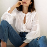 chemisier blanc coton boho chic femme