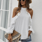 blouse blanche épaules dénudées femme