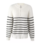 pull marinière zip femme blanc tendance chic