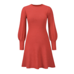 robe courte rouge à volants manches longues