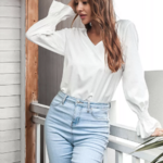 blouse blanche dos nu dentelle femme