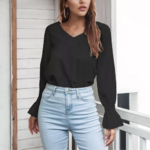 blouse noire dos nu dentelle femme pas chère