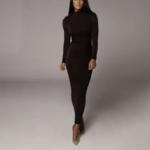 robe noire moulante longue femme