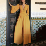 combinaison jaune chic femme invitée mariage