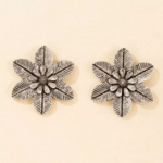boucles doreilles fleur argentées fantaisie florales bohème