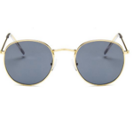 Lunettes de soleil femme rondes gold gray métal
