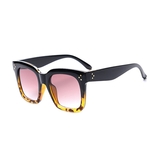 Lunettes de soleil femme carrées black léopard