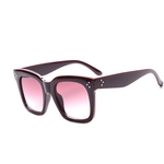 Lunettes de soleil femme carrées rouge foncé