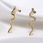 boucles doreilles pendantes torsadées dorées acier inoxydable bijou chic pas cher