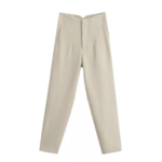 pantalon cigarette blanc cassé écru chic femme