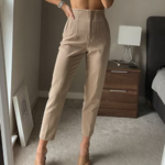 pantalon de tailleur beige chic femme