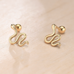 boucles doreilles serpent dorées plaqué or chic