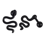 boucles doreilles serpent noir tendance acier inoxydable