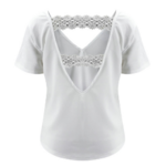 tee shirt blanc dos nu dentelle femme chic pas chère