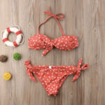 bikini  rouge à pois femme
