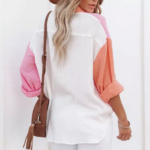chemise gaze de coton blanc rose femme eshop mode pas cher