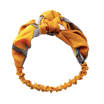 Bandeau cheveux soie imprimé jaune