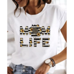 T-shirt blanc maman love mom life