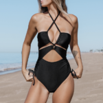 maillot de bain noir une pièce chic femme