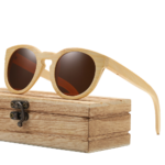Lunettes en bois naturel design mixte verre marron
