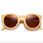 Lunettes de soleil en bois marron arrondies