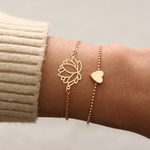 Bracelet doré lotus duo