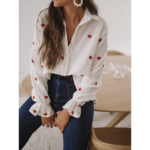 chemisier blanc à coeurs gaze de coton femme mode en ligne