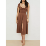 robe longue chic marron femme la selection parisienne