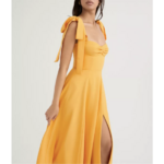 robe jaune longue chic femme
