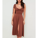 robe longue chic marron femme soirée cocktail