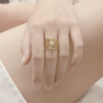 bague pour femme taille ajustable plaqué or acier inoxydable