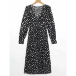 robe longue noire à pois portefeuille femme mode selection parisienne