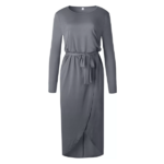 robe longue casual bleu gris femme à petit prix en ligne