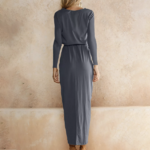 robe longue casual bleu gris femme tendance mode automne rentrée