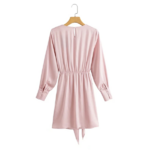 robe courte rose satin chic femme soirée cocktail tenue