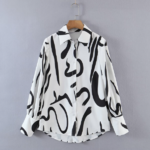 chemisier imprimé noir et blanc femme mode automne hiver