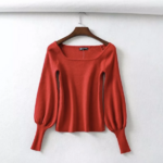 pull rouge tendance femme col carré