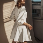robe tendance cuir pu blanc femme automne hiver 2022 en ligne pas chère