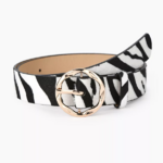 ceinture imprimée tendance zèbre noir et blanc femme
