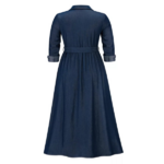robe longue en jean bleu foncé femme tendance