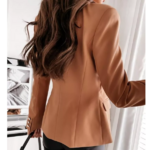 Blazer camel à boutons dorés femme veste chic